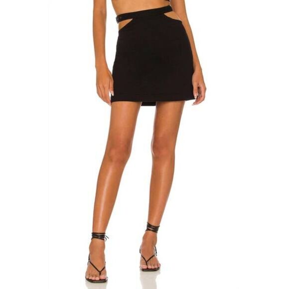 BNWT - WEWOREWHAT CUT OUT BLACK SKIRT - L - Picture 1 of 6
